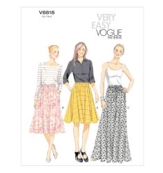 8818 EZ VOGUE LINED ELASTIC WAIST SKIRT LENGTHS PATTERN L-XXL